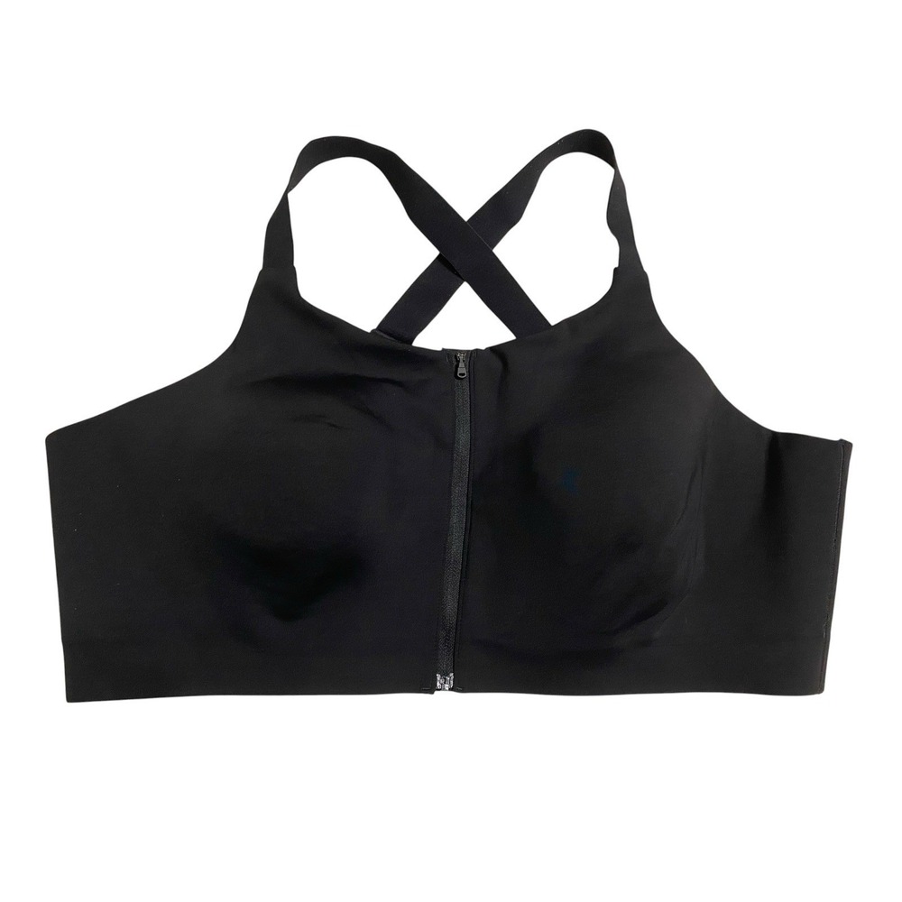 Duluth Trading Co Women's Plus High-Impact Bonded Zip-Front Sports Bra Black 26W